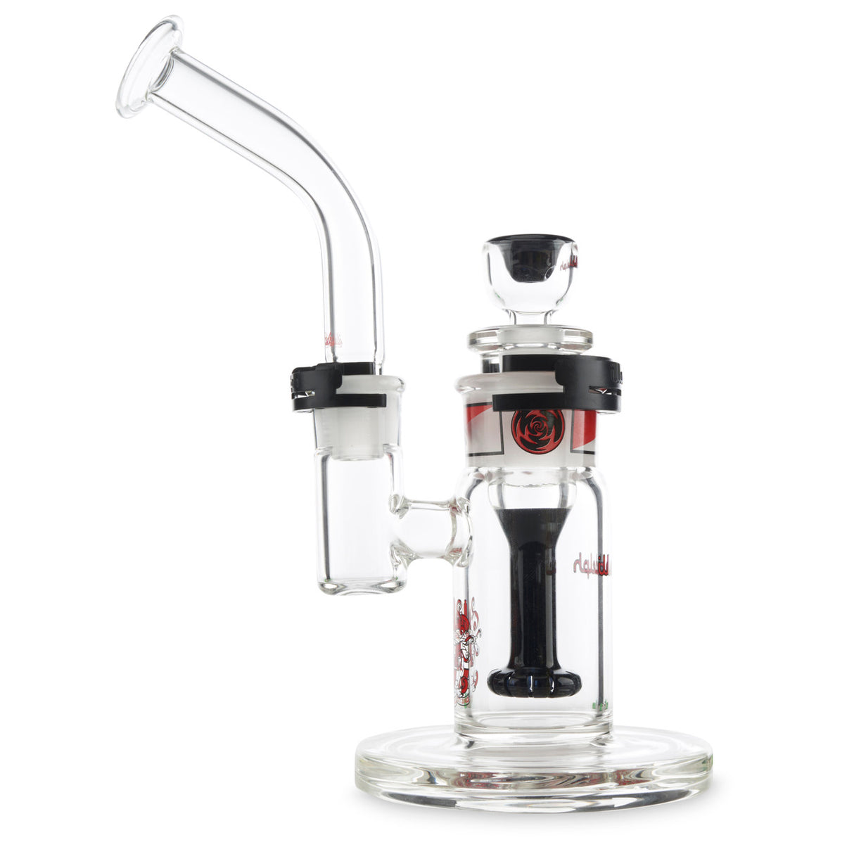 illadelph glass bubbler Black and Red high end american made glass