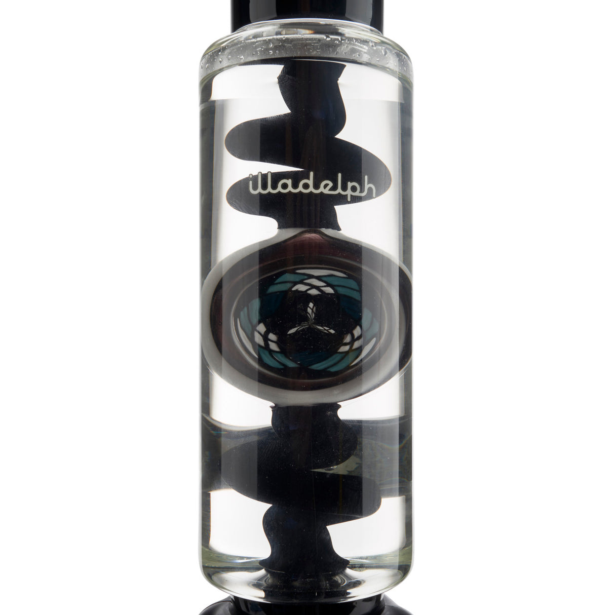 illadelph glass custom lucadelph freeze coil black and white and blue