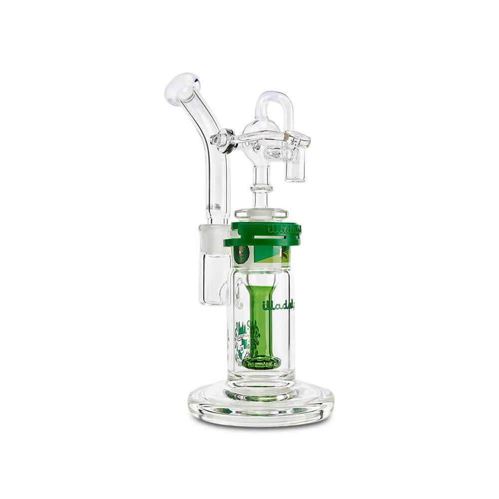 illadelph glass bubbler green for dry herbs and tobacco