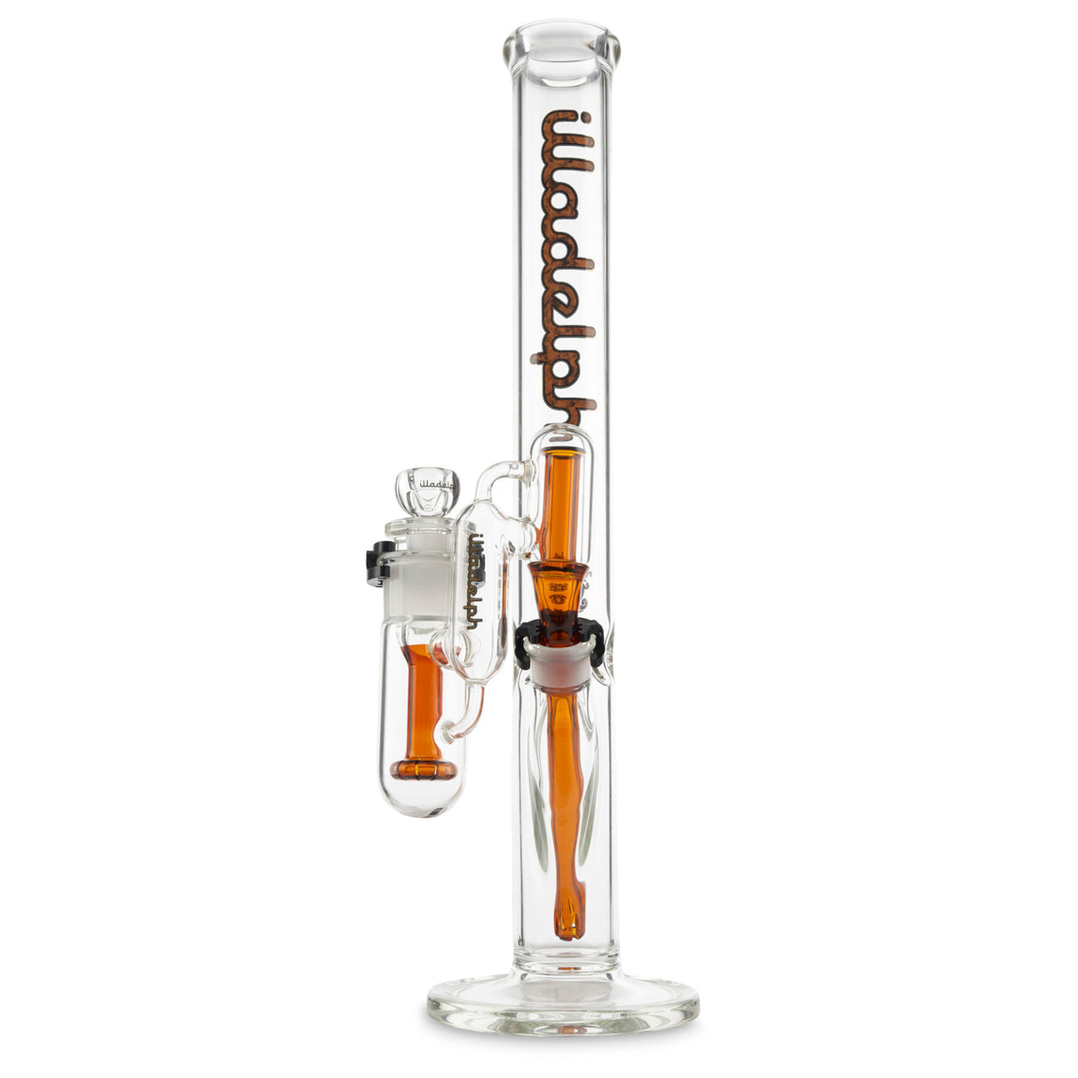 illadelph glass medium straight tube with ashcatcher woodgrain label