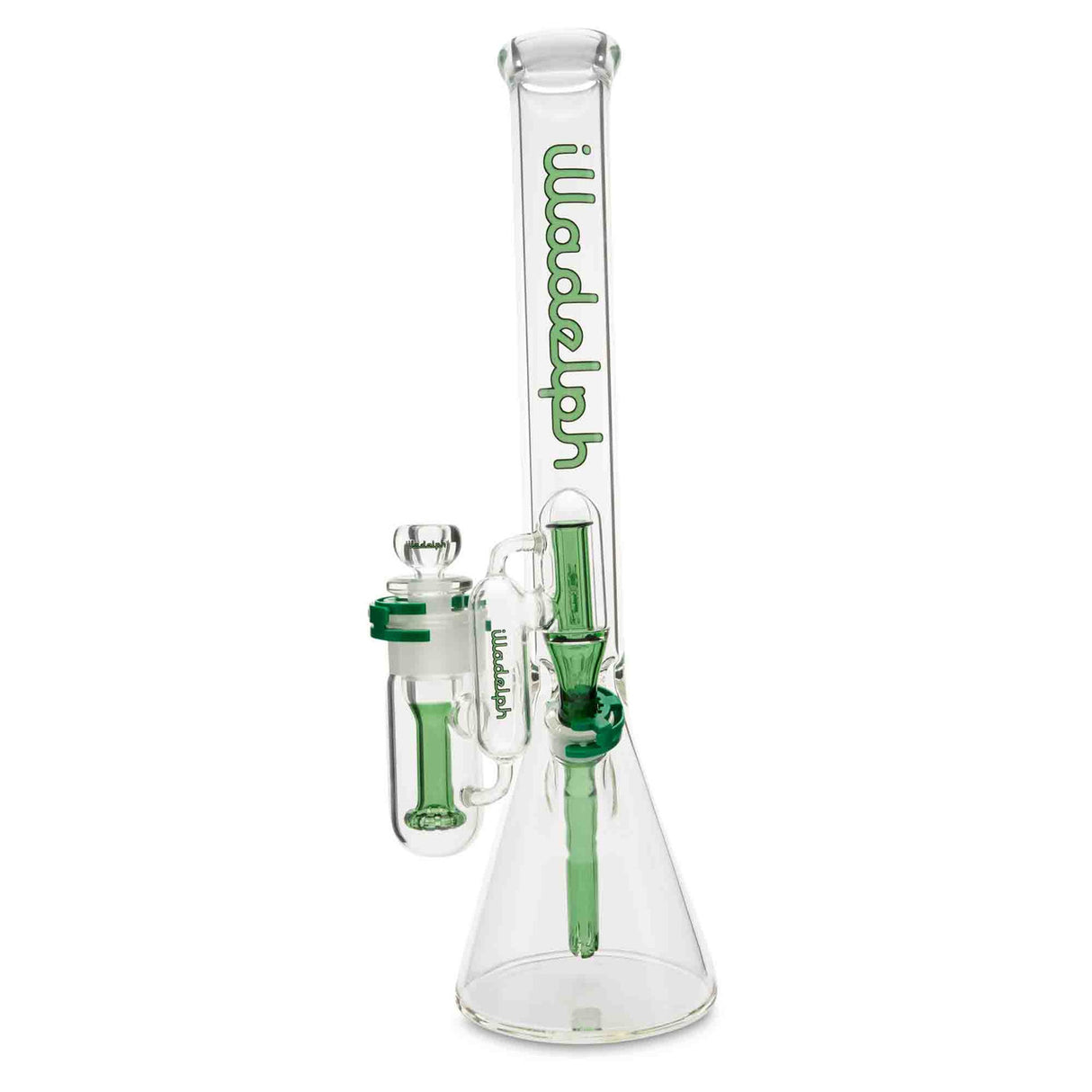 illadelph glass medium beaker green label water pipe bong online with ashcatcher