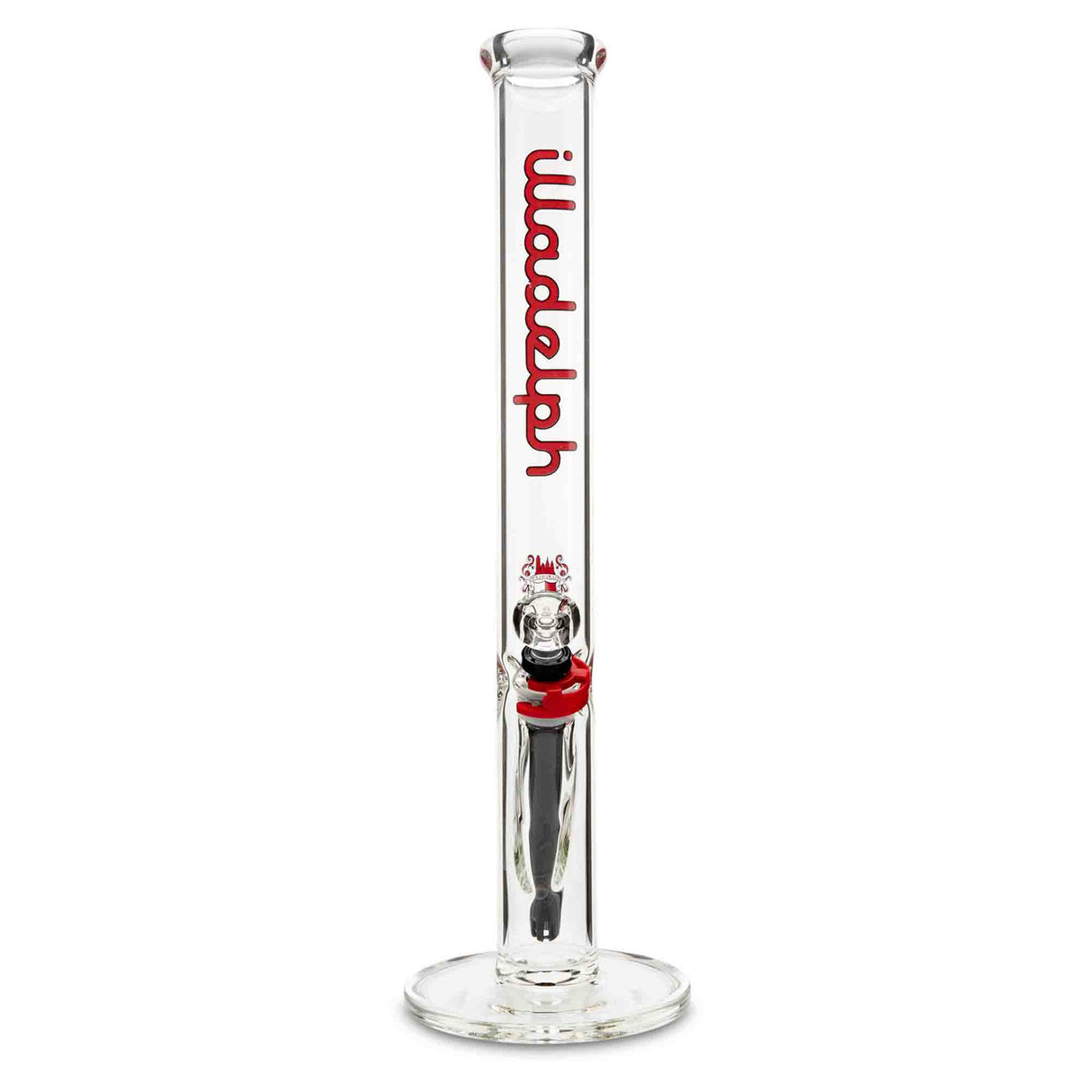 illadelph glass medium straight tube red label water pipe bong