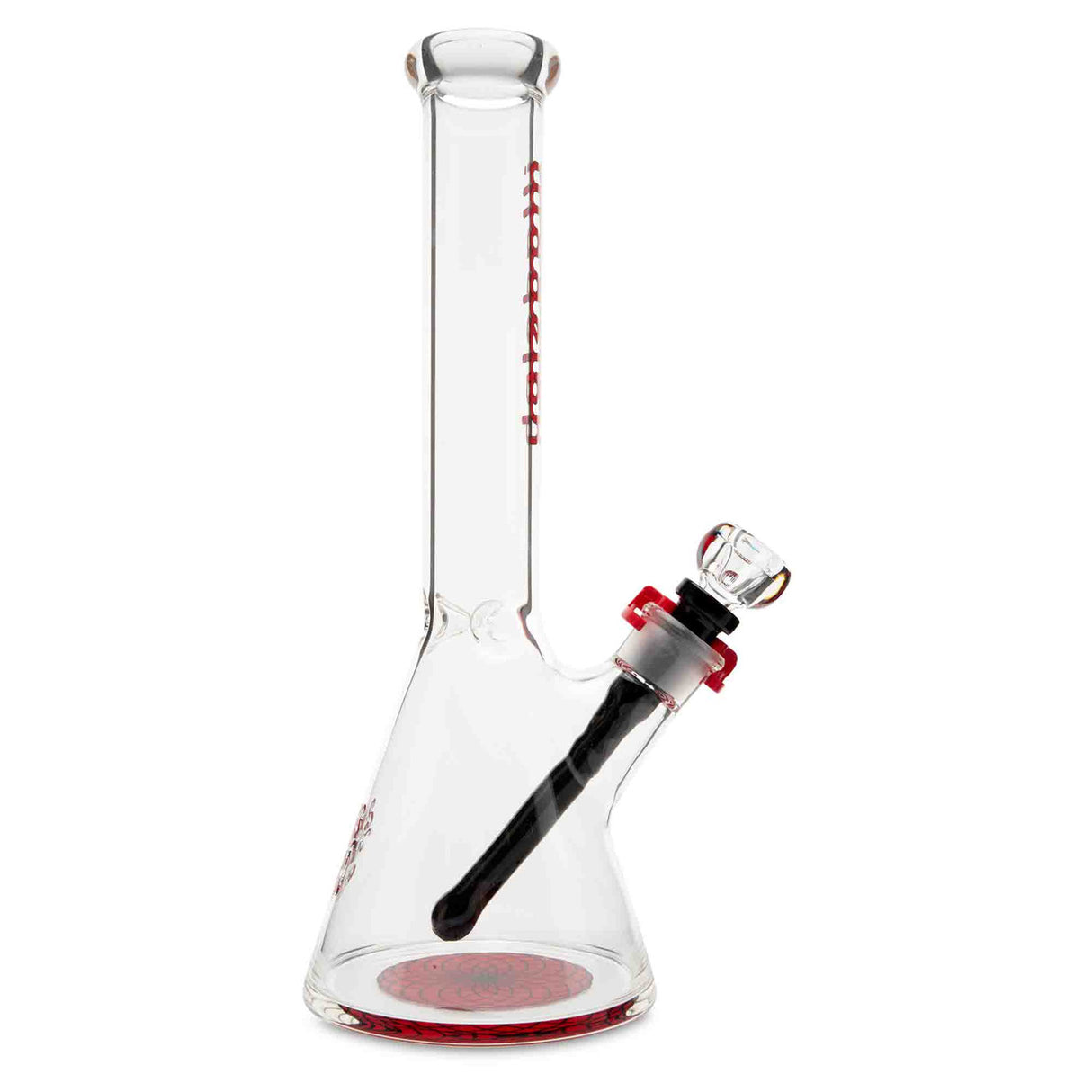 illadelph glass micro mini beaker red label water pipe bong side