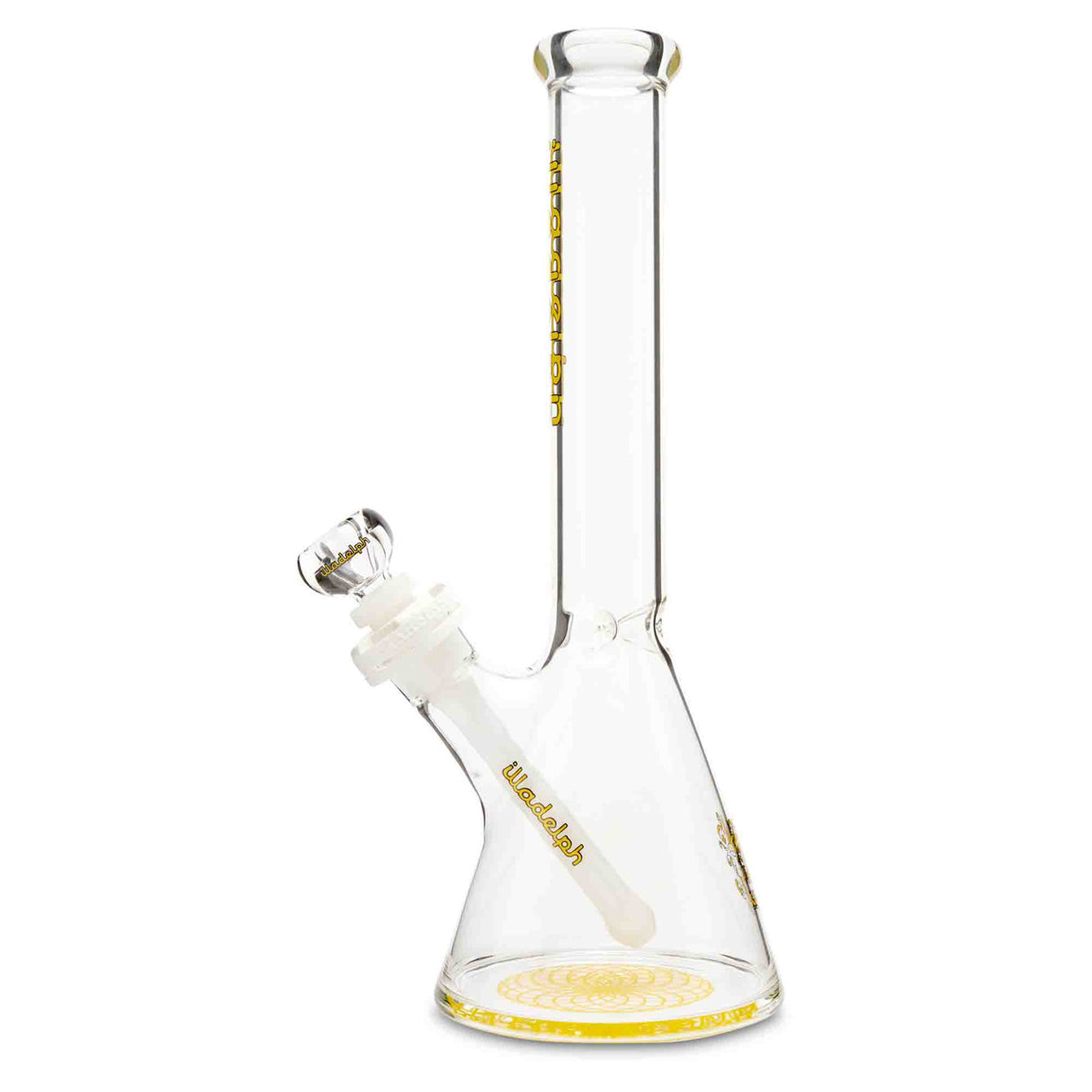 illadelph glass micro mini beaker yellow with illadelph box and illadelph jar
