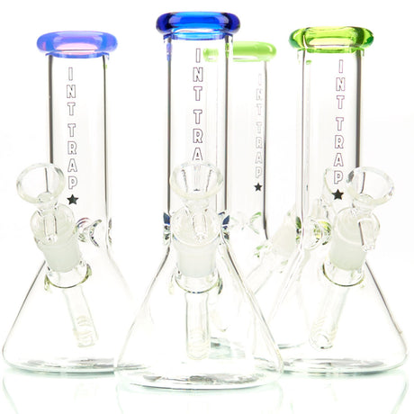 International Trap Star 7-inch thick glass beaker water pipe with colored glass accents 2