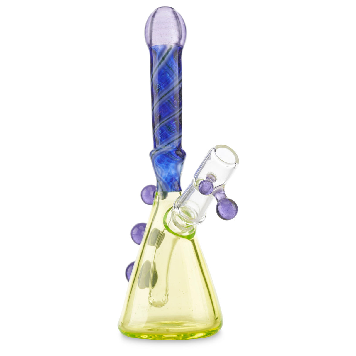 jon e walker mini tube with dichro worked neck and slyme green base