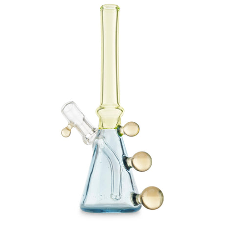 jon e walker mini tube with 3 hand blown marbles on the base
