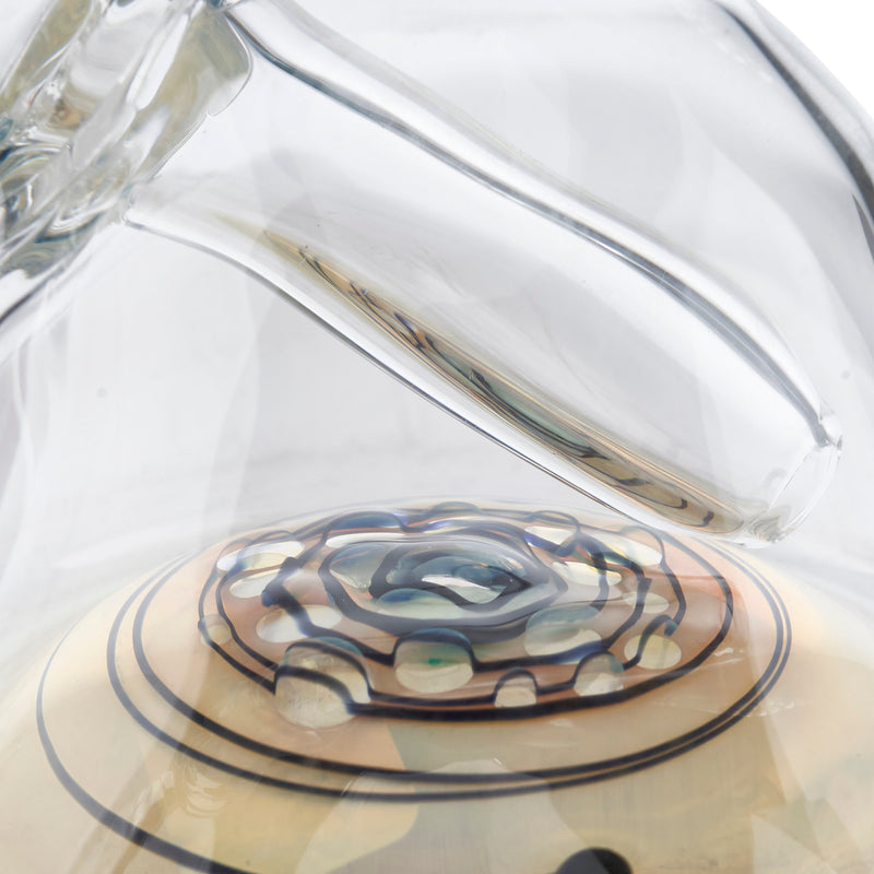 jon e walker mini tube with aqua azul worked neck and opal encasement