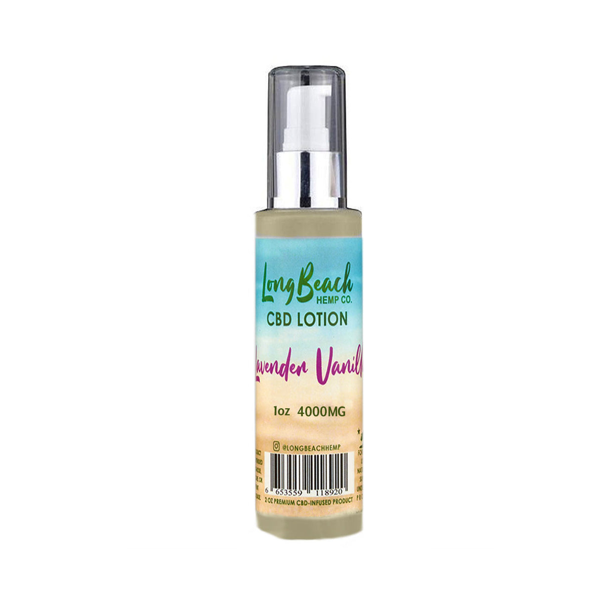 Long Beach Hemp Co. CBD Full Spectrum Body Lotion Lavender Vanilla 4000mg