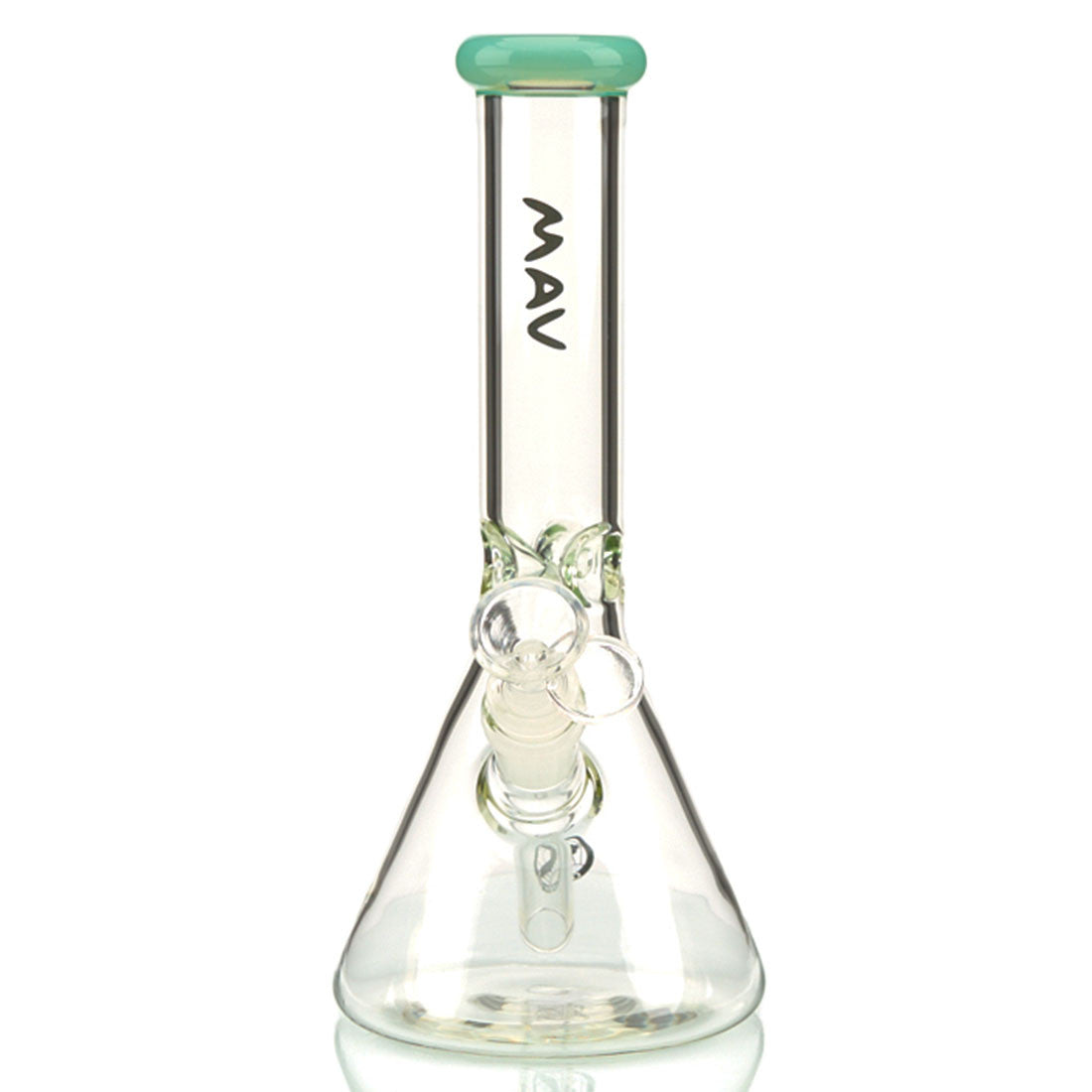MAV Glass 10" Beaker with Removable Downstem and Colored Glass Mouthpiece