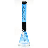 MAV Glass 18-inch beaker straight tube water pipe with two tone color blue and black