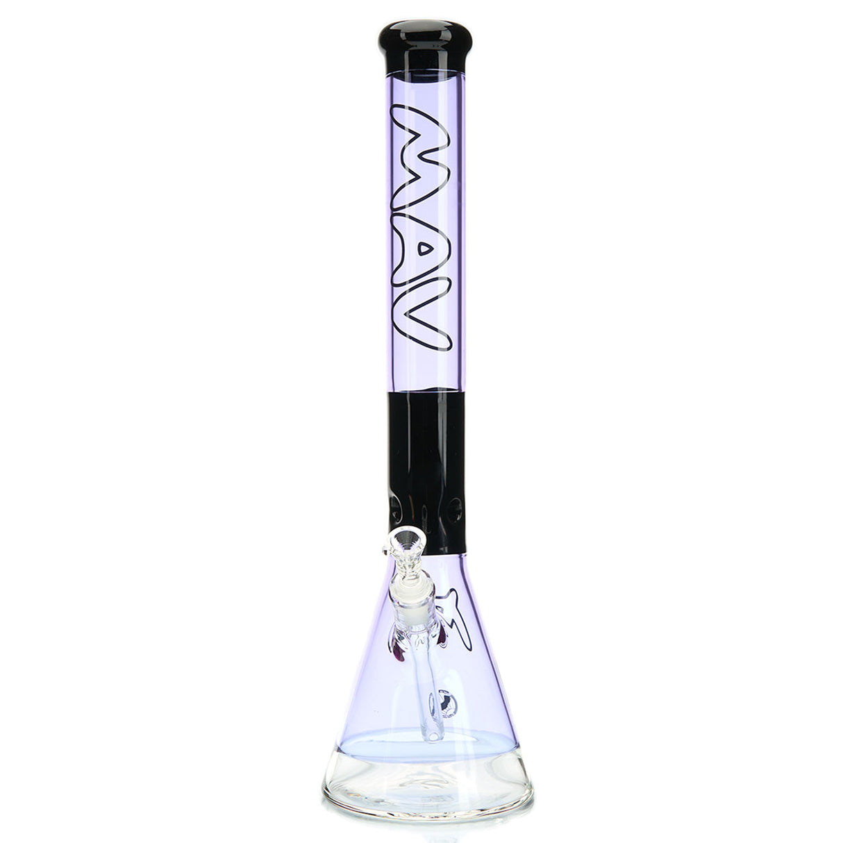 MAV Glass 18-inch beaker straight tube water pipe with two tone color purple and black