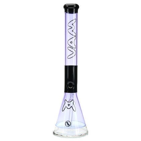 MAV Glass 18-inch beaker straight tube water pipe with two tone color purple and black