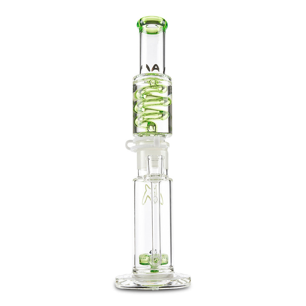 mav glass light green detachable freeze coil water pipe bong
