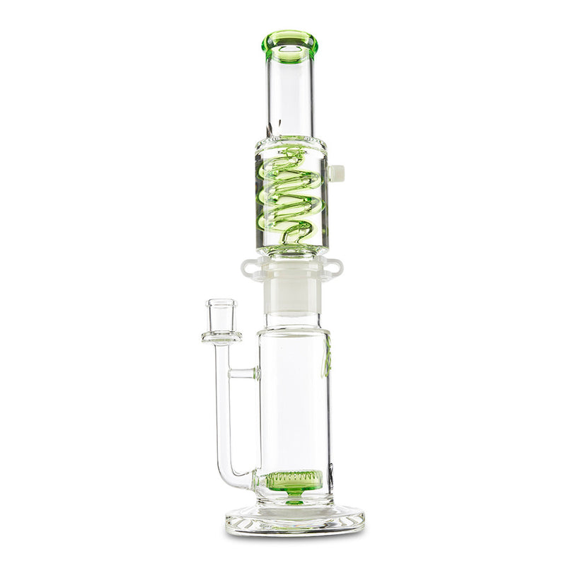 mav glass light green detachable freeze coil bong water pipe for herbs