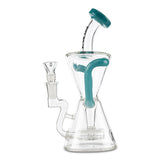 mav glass teal slitted puck recycler dab rig for dabbing dabs