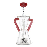 mav glass red slitted puck recycler rig for smoking wax and oil