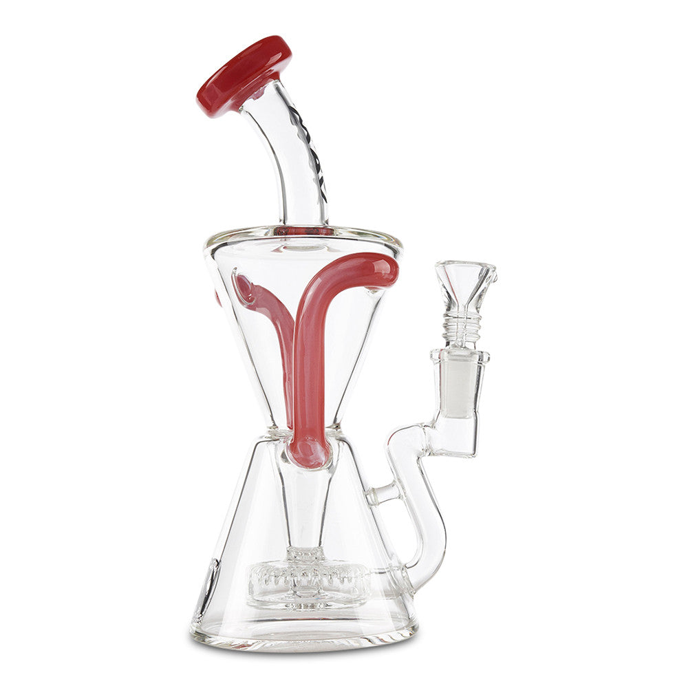 mav glass red slitted puck recycler dab rig for sale online