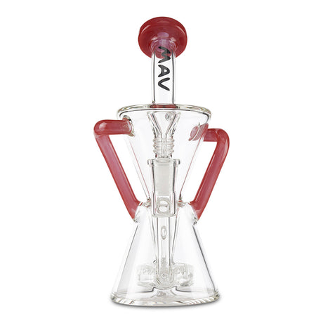 mav glass red slitted puck recycler rig for concentrates and wax