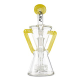 mav glass yellow slitted puck dab rig recycler for concentrates