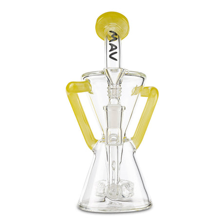 mav glass yellow slitted puck dab rig recycler for concentrates