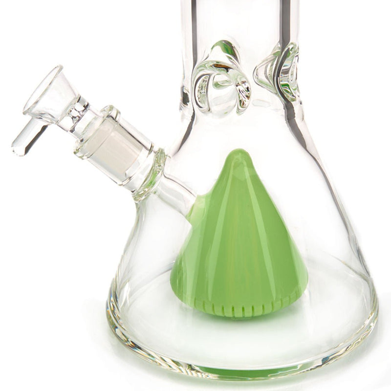 MAV Glass 13" Slitted Pyramid Perc Beaker Water Pipe with Colored Glass