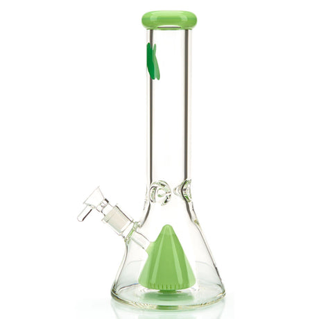 MAV Glass 13" Slitted Pyramid Perc Beaker Water Pipe with Colored Glass