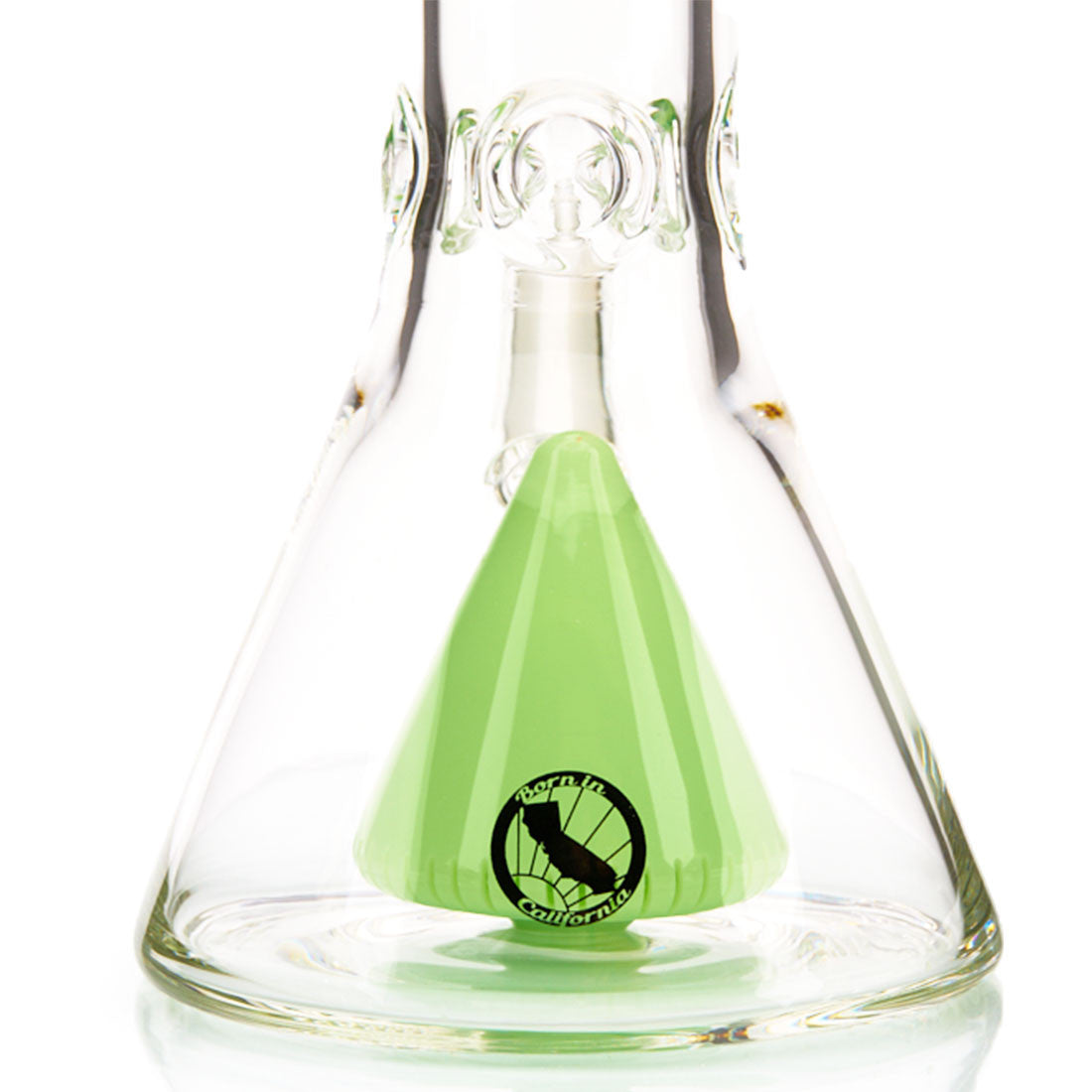 MAV Glass 13" Slitted Pyramid Perc Beaker Water Pipe with Colored Glass