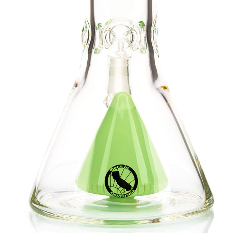MAV Glass 13" Slitted Pyramid Perc Beaker Water Pipe with Colored Glass