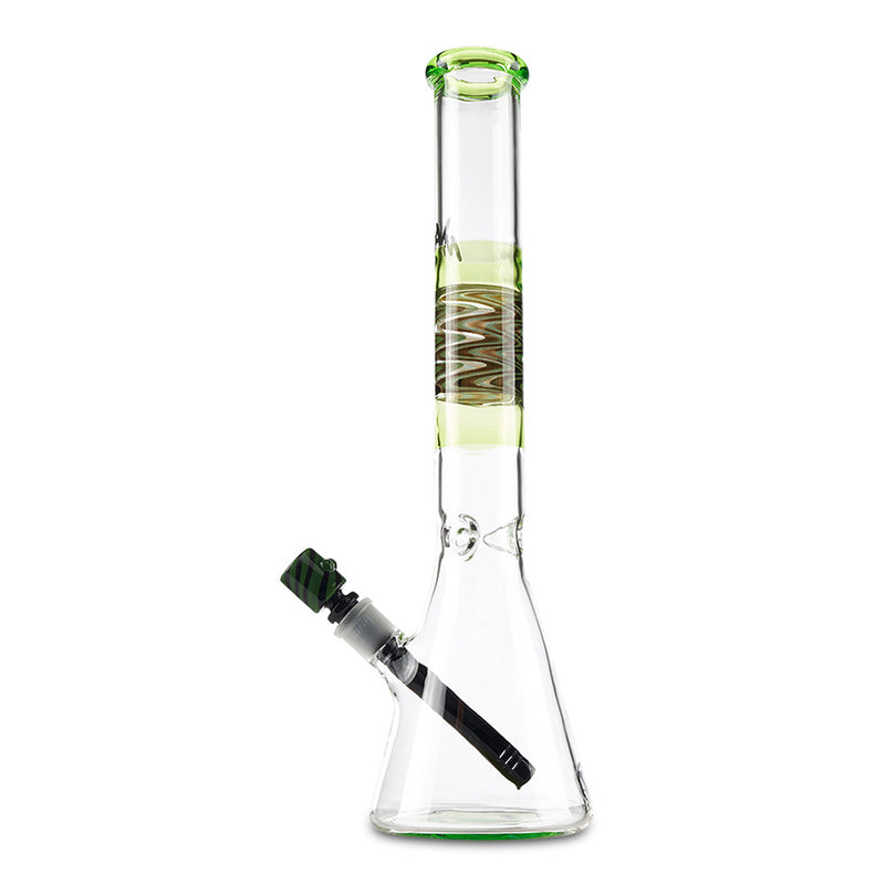 mav glass green wig wag beaker bong water pipe for herbs
