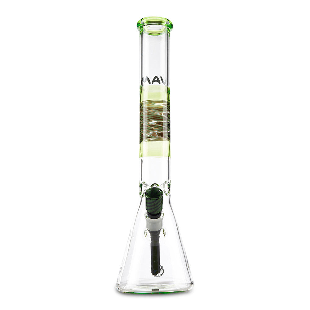 mav glass green wig wag beaker for smoking dry herbs and flower