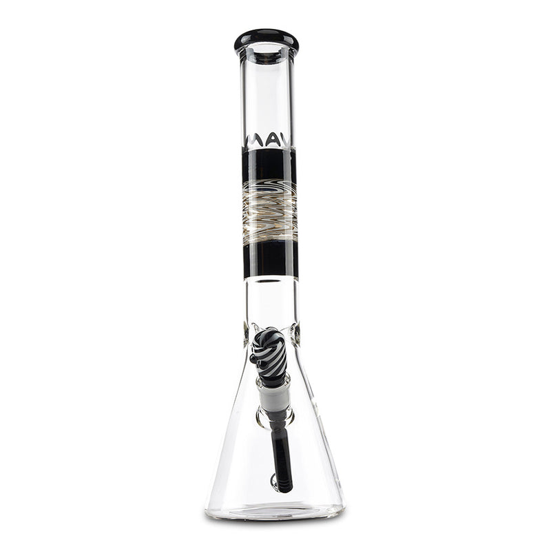 mav glass black wig wag beaker water pipe with 14mm slide and bowl