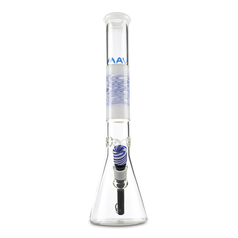mav glass white wig wag beaker glass bong with 14mm slide
