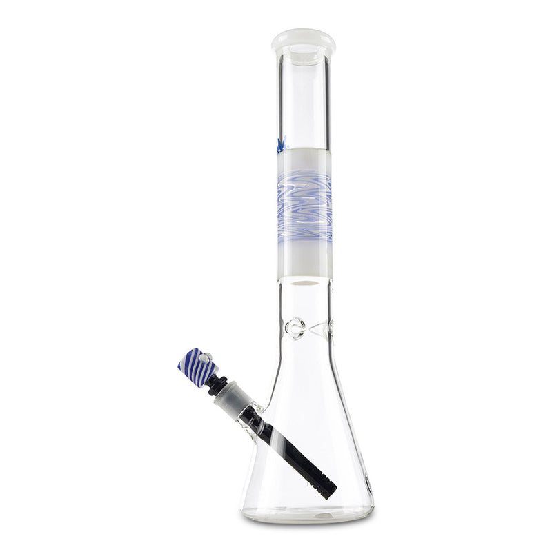 mav glass white wig wag beaker fully worked for herbs