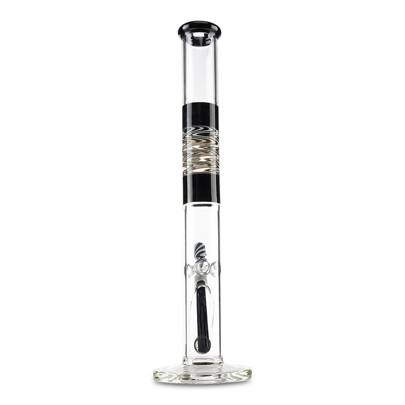 mav glass black wig wag straight tube water pipe bong for dry herbs