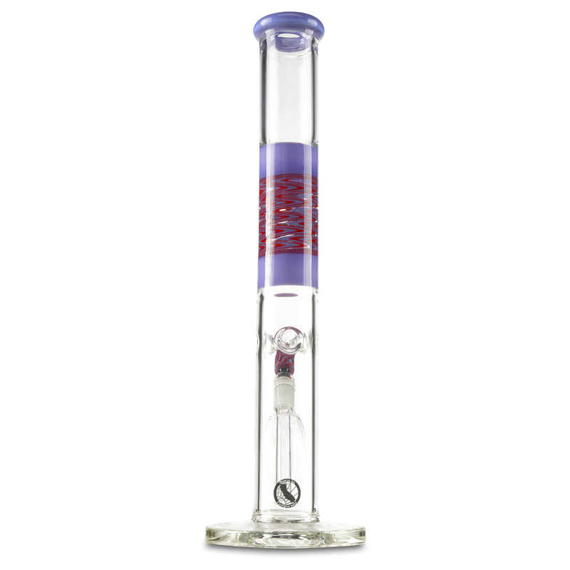 mav glass purple wig wag straight tube bong for smoking herbs