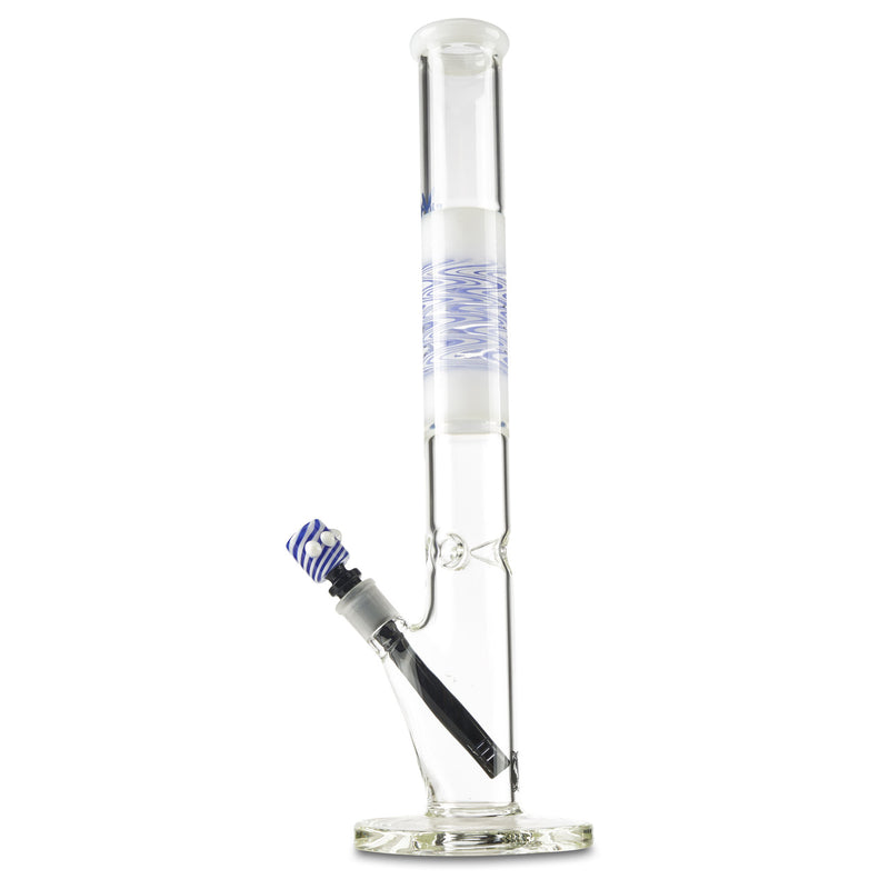 mav glass white wig wag straight tube water pipe bong for dry herbs