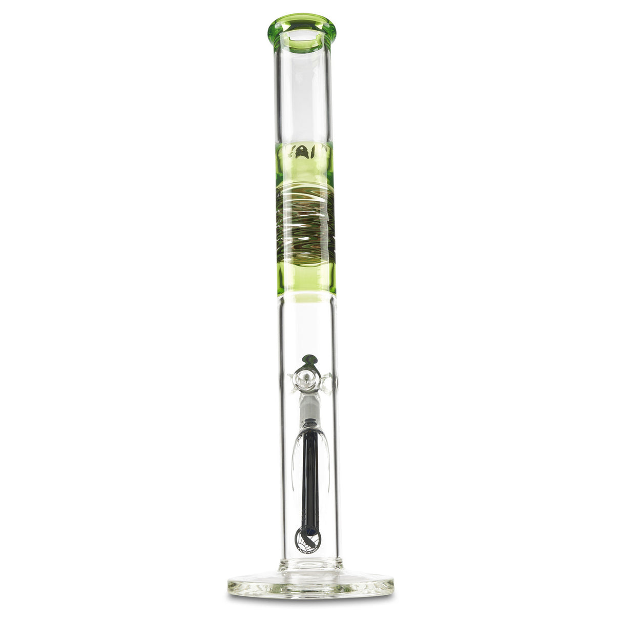 mav glass green wig wag straight tube fully worked bong for sale