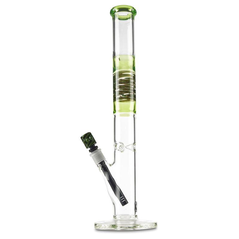 mav glass green wig wag straight tube fully worked bongs