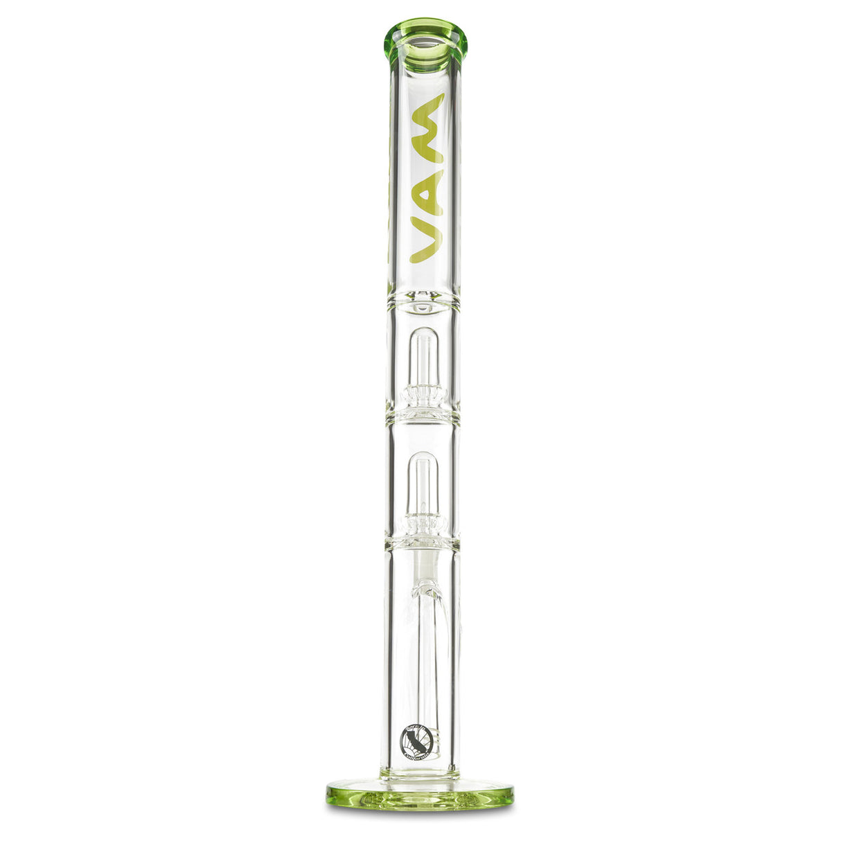 mav glass green double ufo straight tube water pipe for smoking