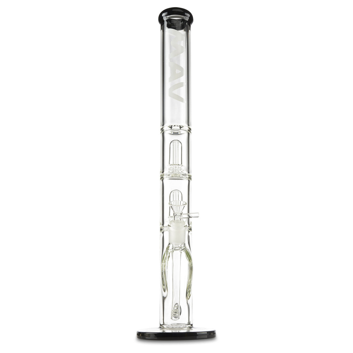 mav glass black double ufo straight tube glass bong online