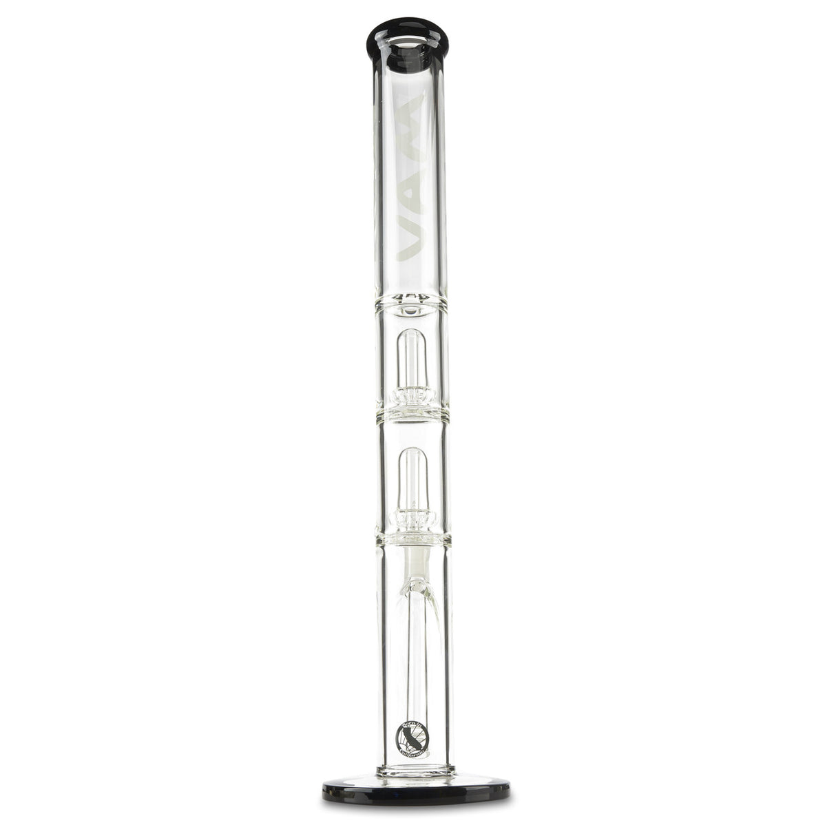 mav glass black double ufo dry herb straight tube glass water pipe