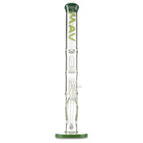 mav glass dark green double ufo straight tube with glass bowl and downstem