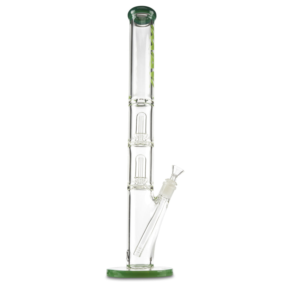 mav glass dark green double ufo straight tube with ice pinch