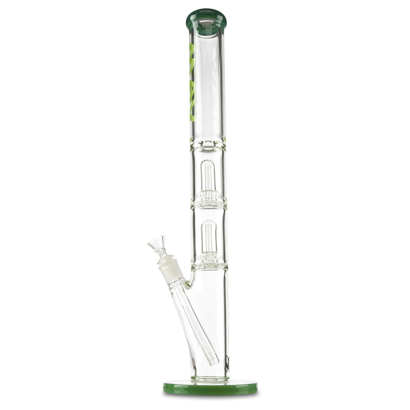 mav glass dark green double ufo tobacco straight tube bong
