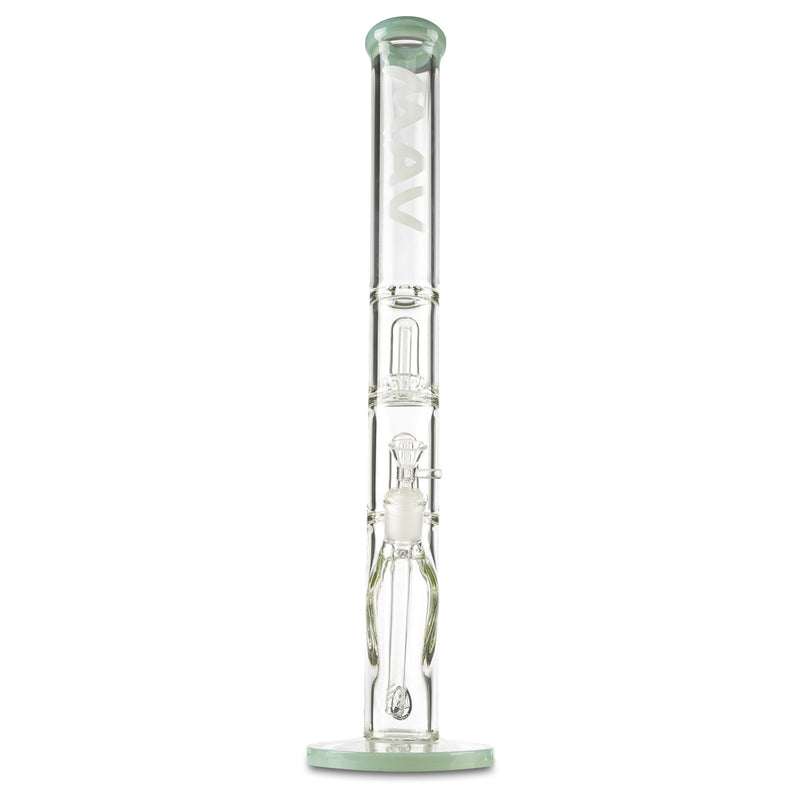 mav glass mint green double ufo straight tube pipe for dry herbs
