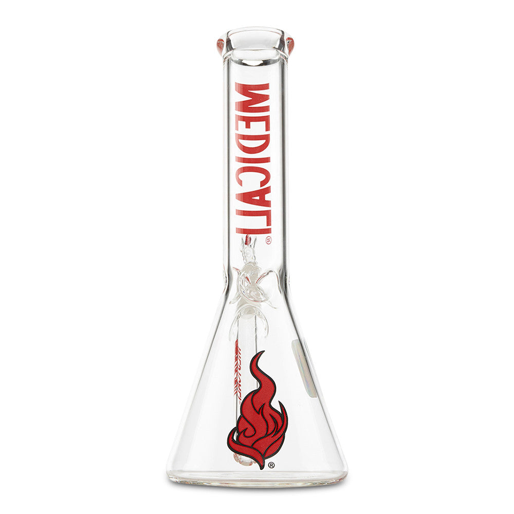 Medicali 10" Beaker water pipe fro dry herb red
