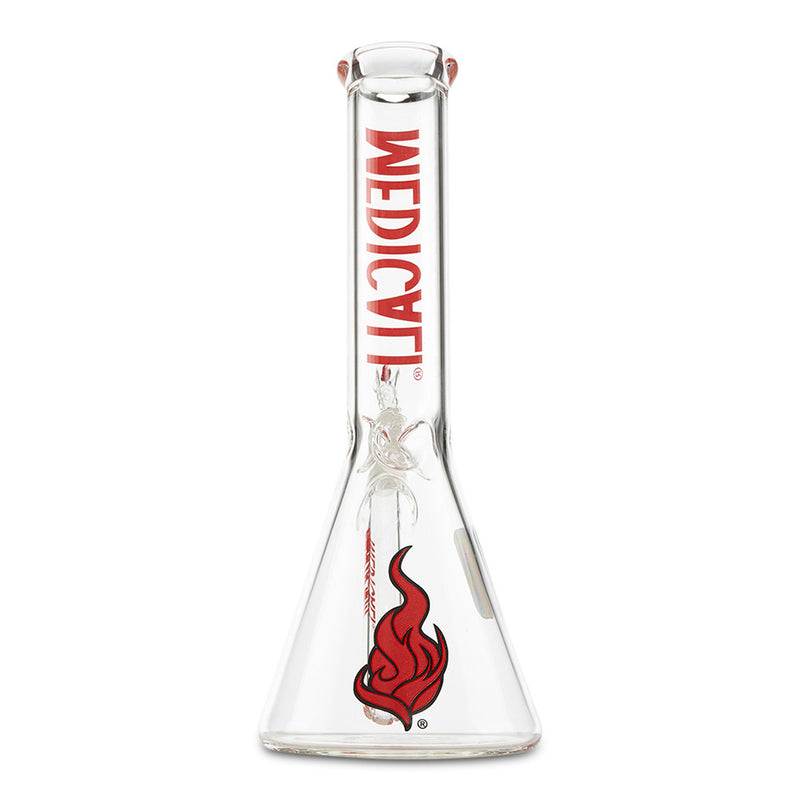 Medicali 10" Beaker water pipe fro dry herb red