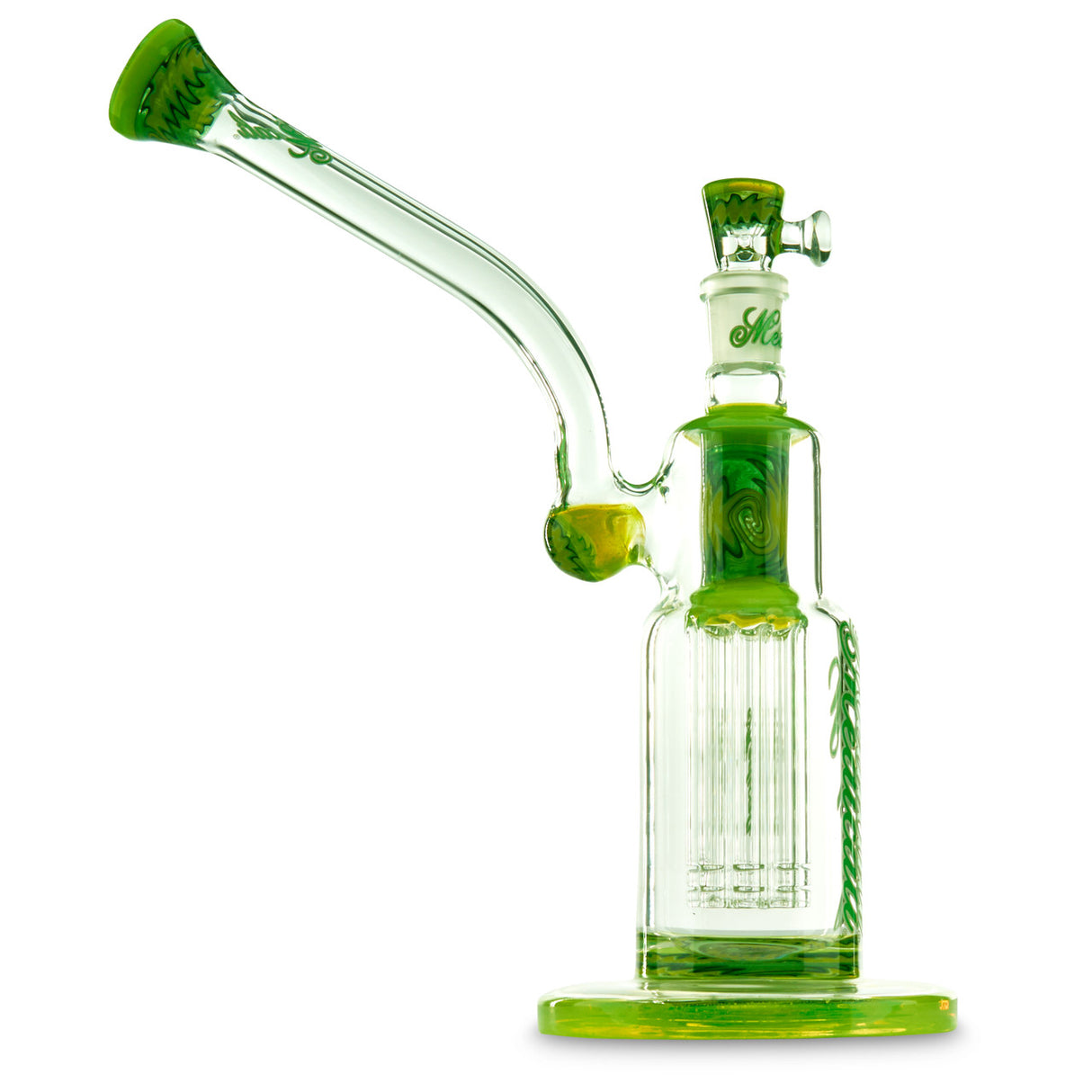 medicali fully worked wig wag slyme green tree perc bong