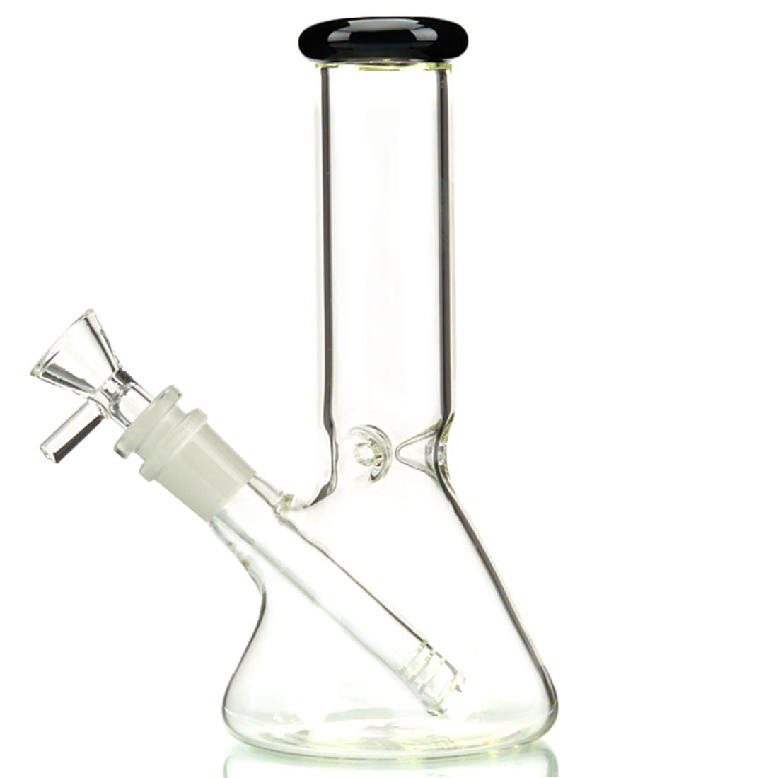 Mini Beaker Water Pipe with Colored Glass Flared Lip and Removable Downstem 2